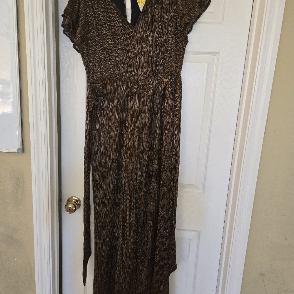 Brown Patterned Dress - image 1